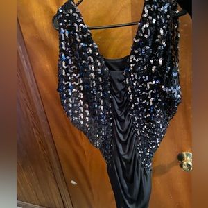 Vintage Frederick’s of Hollywood Sequin Bodycon Butterfly Sleeve Dress